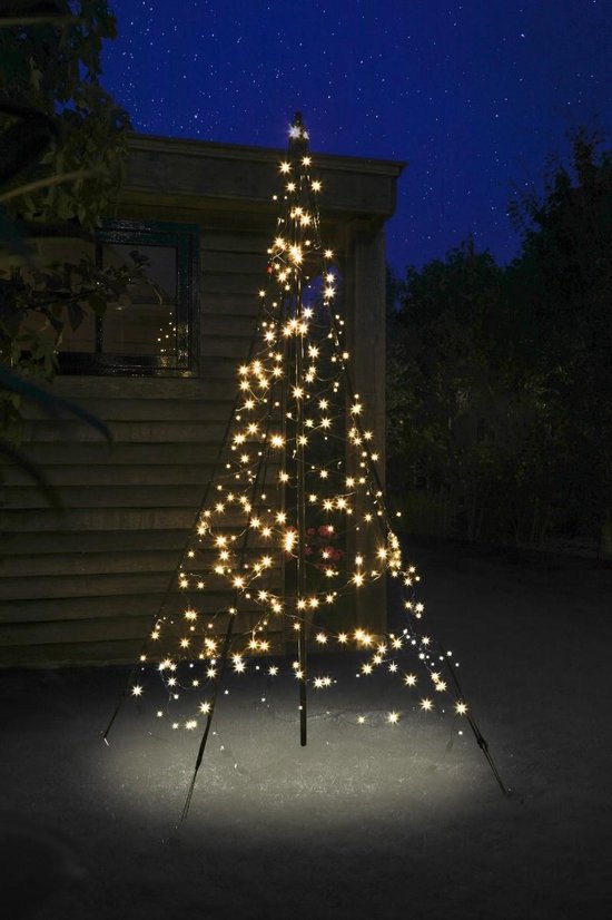 Alice microfoon medley Fairybell LED Kerstboom voor buiten inclusief mast - 200 cm hoog - 300 LEDs  - Warm wit | bol.com
