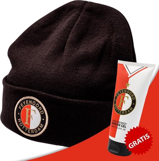 Feyenoord Beanie Muts + Douchegel - 200ml Voordeelverpakking