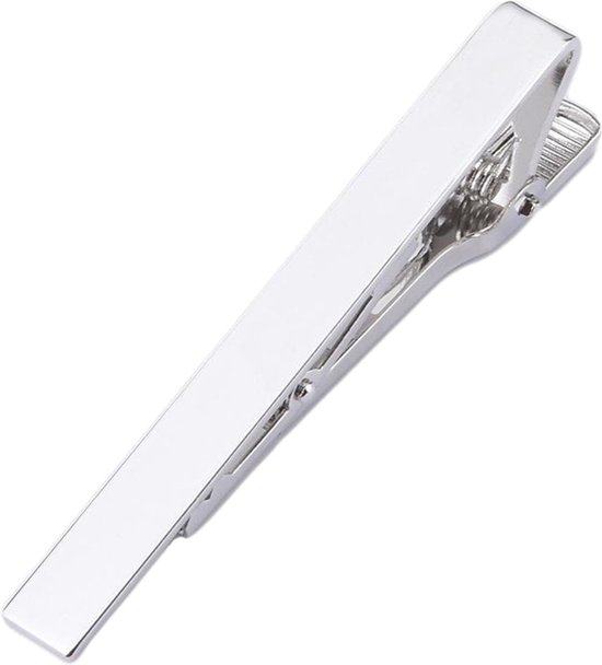 Fako Bijoux® - Dasspeld - Stropdas Clip - Tie Clip - Metal - 58mm - Zilverkleurig