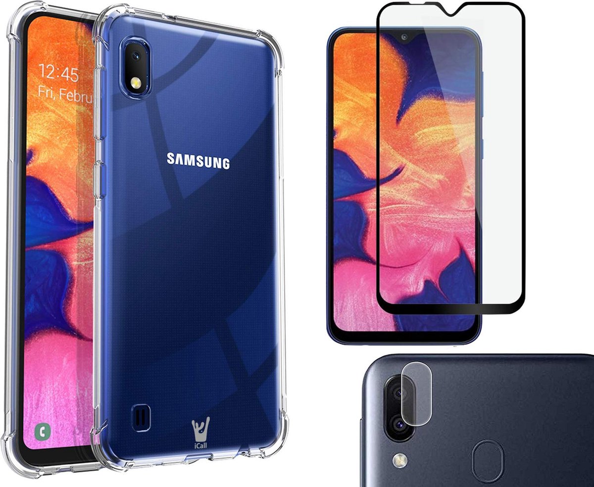 Hoesje geschikt voor Samsung A10 + Screenprotector Full + Camera Protector