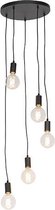 QAZQA facil - Moderne Hanglamp - 5 lichts - Ø 35 cm - Zwart - Hal / Vide