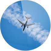 Vliegtuig in de lucht  | Wanddecoratie | Ronde Plexiglas | 60CM x 60CM | Schilderij | Foto op plexiglas
