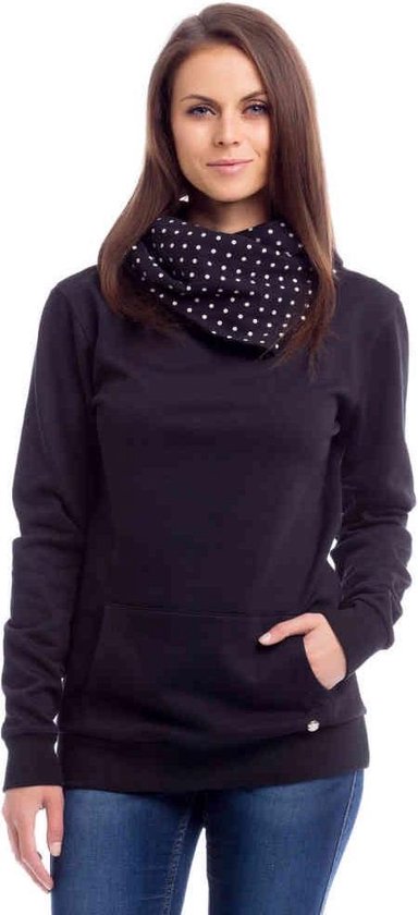 Pussy Deluxe Cross Over Dotty Dames Trui met capuchon - zwart - XXL
