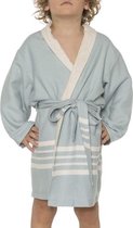 Hamam Kinderbadjas Light Blue -  4-5 jaar - dmjongens/meisjes/uniseks - badjas kind / kinderen - badjas kind badstof - zwembadjas -  4-5 jaar - jongens/meisjes/unisex pasvorm - comfortabele s