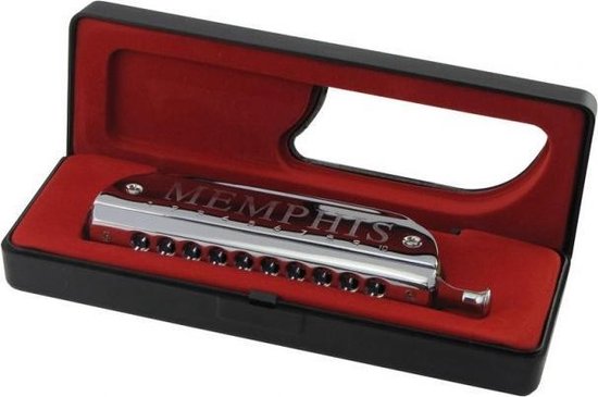 Chromatisch  Mondharmonica - 10 gaats - 40 tonen -  Memphis  MH-007A