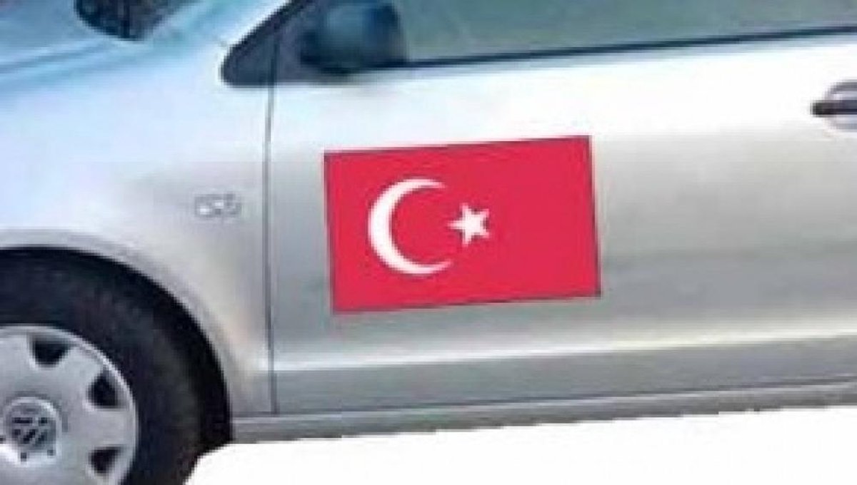 Auto magneet Turkse Vlag - Bruiloft Trouwstoet Turks - Turkije Magneet - 13x20CM