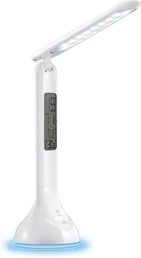 bol.com | Draadloze bureaulamp met digitaal alarm en temperatuur meter -  usb oplaadbaar