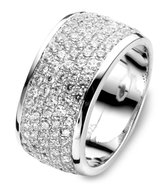 Velini jewels -R6804W-54 -Ring -925 Zilver gerodineerd -Cubic Zirkonia