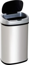 Automatisch Openende RVS Prullenbak Met Infrarood Sensor - Vuilniszakken Afvalemmer Met Bewegingssensor - Trash Can Bin - 48 Liter