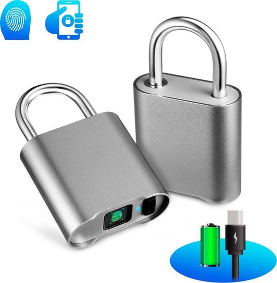 Smart Lock, openen met vingerafdruk op afstand via smartphone, USB oplaadbaar,... bol.com