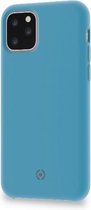 celly leaf silicone back cover geschikt voor Apple iphone 11 pro blauw