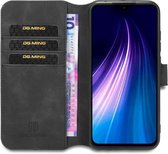 DG Ming Retro Portemonnee Xiaomi Redmi Note 8 Hoesje Zwart