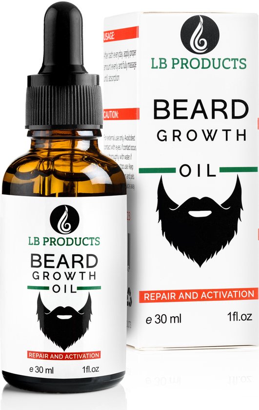 LB Products Baardgroei Olie™ - Baardolie - Baard groei - Baardgroei stimuleren - Versnellen - Vanille - 30 ml