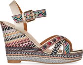 Sacha - Dames - Roze sleehak sandalen met print - Maat 36