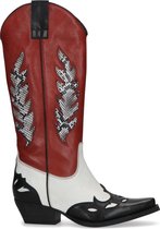 Sacha - Dames - Zwarte cowboy laarzen met patches - Maat 36
