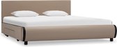 Bedframe Bruin 120x200 cm Kunstleer (Incl LW Led klok) - Bed frame met lattenbodem - Tweepersoonsbed Eenpersoonsbed
