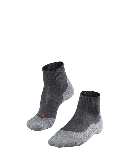 FALKE TK5 Short Wandelsokken anti blaren, lichte padding merinowol sportsokken heren grijs - Maat 39-41