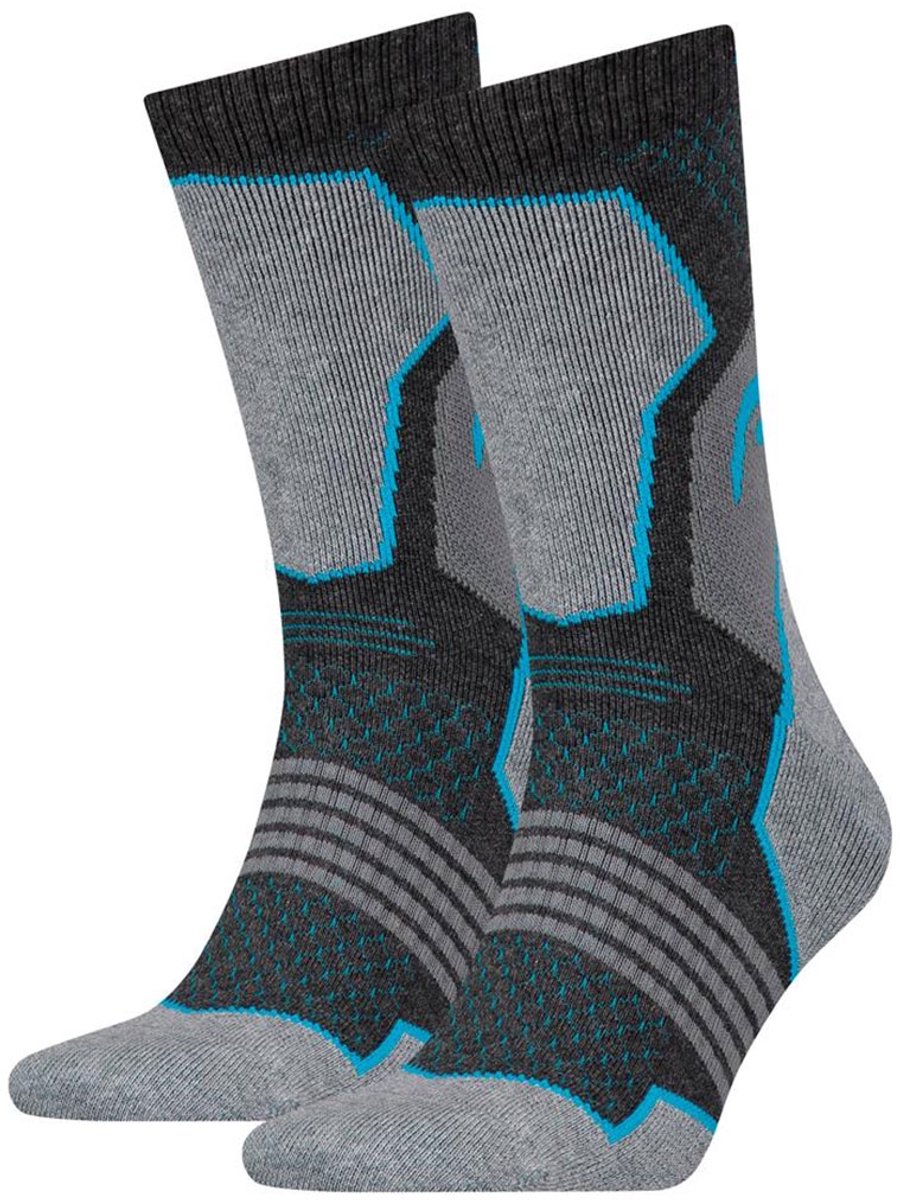 HEAD 4-Pack Anatomisch Wandelsokken Merino Unisex Heren Dames – 35-38 701219910 Grijs