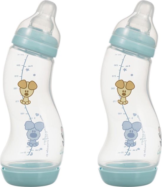 Difrax Babyfles 250 ml – Anti-Colic – Woezel & Pip – 2 stuks