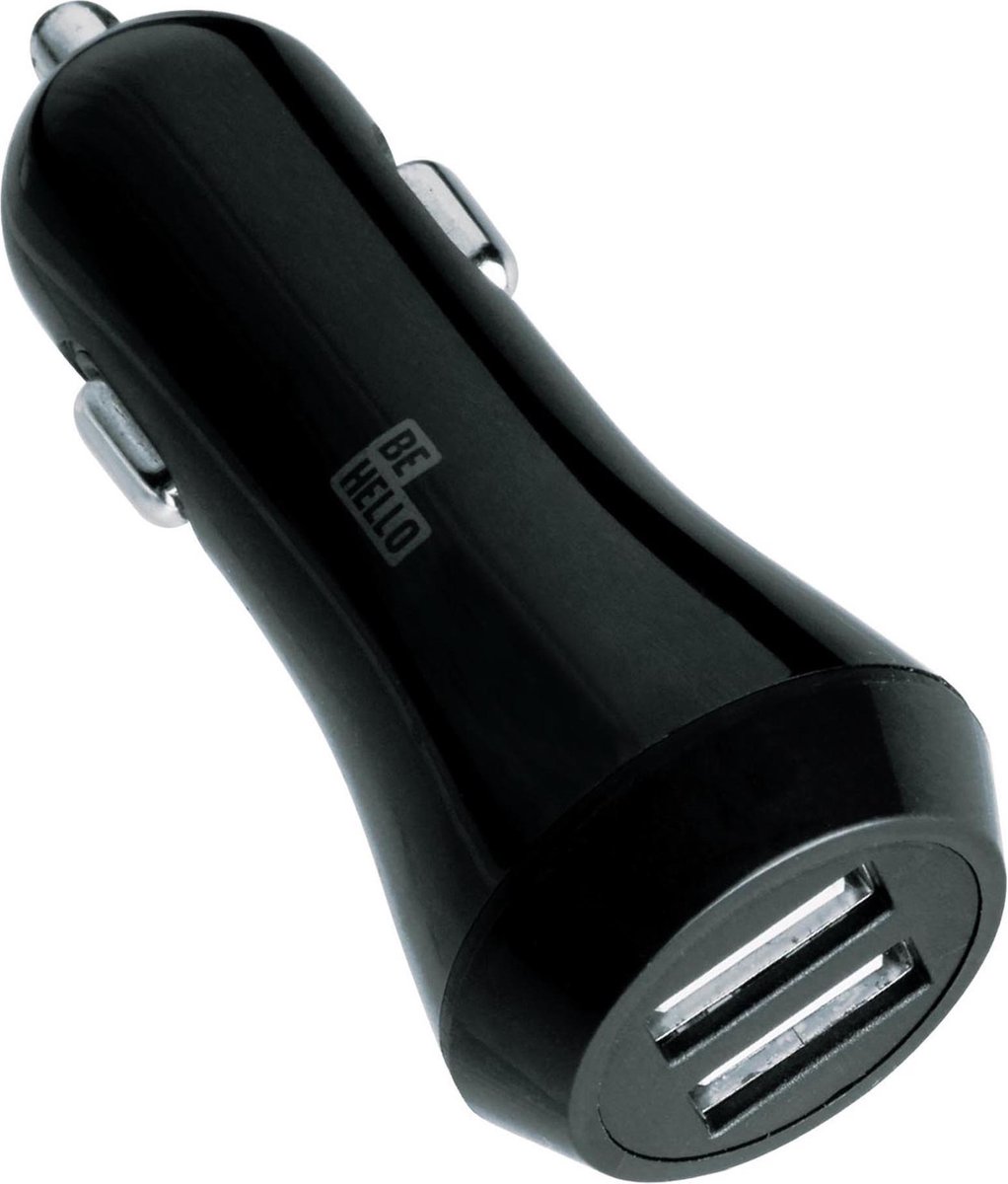 BeHello Autolader met 2-USB Poorten 3.4A Zwart
