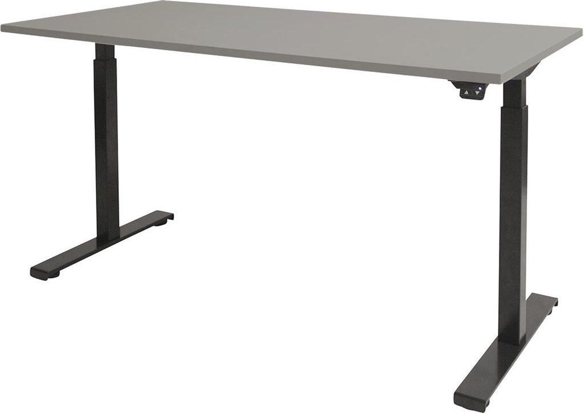 Zit Sta Bureau - Elektrisch 120x80 grijs -zwart frame