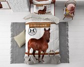 Dreamhouse Dekbedovertrek Horse Riding Brown Dekbedovertrek DUITSE MAAT 1-persoons 135x200 + 1 - 80x80 cm