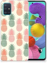 Siliconen Case Geschikt voor Geschikt voor Samsung Galaxy A51 Ananas