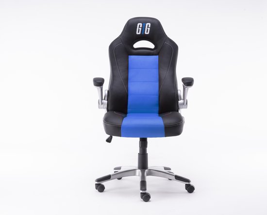 Game stoel GTG GT Basic luxe en stevige stoel, zwart - blauw 68x67x110/120cm