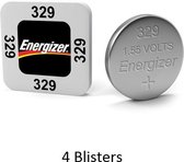4 stuks (4 blisters a 1 stuk) Energizer Zilver Oxide Knoopcel 329 LD 1.55V
