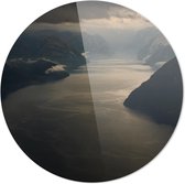 Meer in de Bergen  | Wanddecoratie | 60CM x 60CM | Schilderij | Foto op plexiglas | natuur | Landschappen