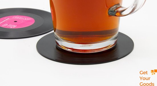 Vinyl platen onderzetters voor glazen | LP onderzetters (6 stuks) | Onderzetters met anti-slip - Merkloos