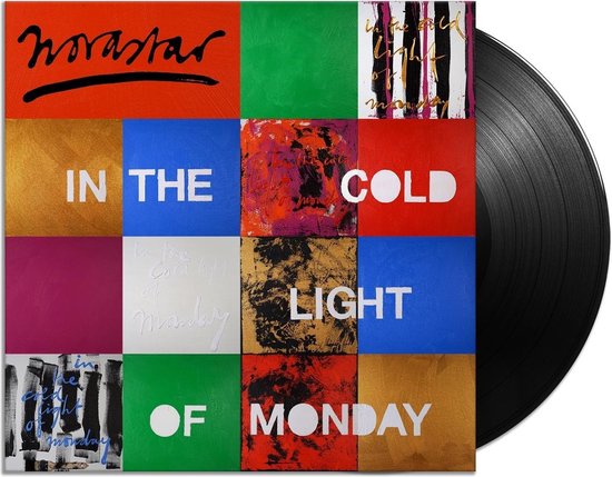 LP hoes met titel 'In The Cold Light Of Monday', afbeelding is een collage van gekleurde vakken met tekst en abstracte schilderingen.