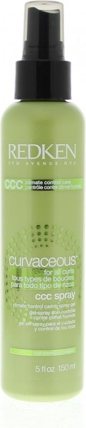 Redken Curvaceous CCC Spray fles met pompje. Lichtgroene fles met tekst en groene cirkels.