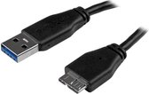 StarTech.com Câble Micro USB 3.0 slim de 3m - Cordon USB A vers Micro B - M/M - Noir
