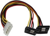 StarTech 30cm LP4 naar 2x Haakse Vergrendelbare Y-adapter Splitterkabel SATA Voeding - 4-pin Molex naar 2x SATA
