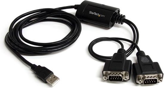 StarTech.com 2-poort FTDI USB naar RS232 Seriële Adapter Verloopkabel met COM-behoud - Seriële adapter - USB - RS-232 x 2 - zwart