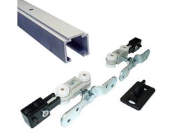 Schuifdeurset 0400 met rail 2,3 m - max. deurgewicht 80 kg - merk Krona Koblenz - voor deurbreedte tot 118 cm
