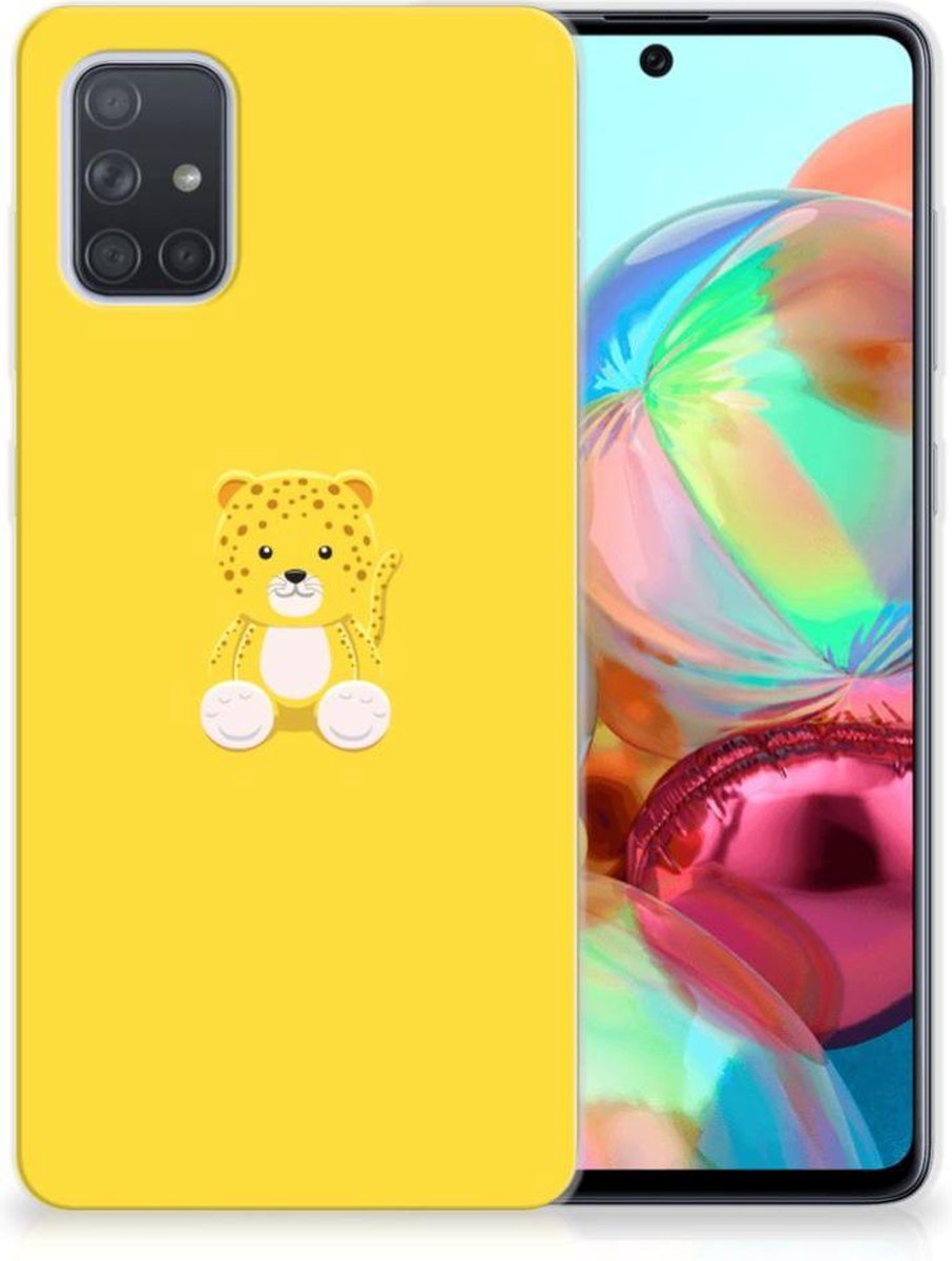Samsung Galaxy A71 Telefoonhoesje met Naam Baby Leopard