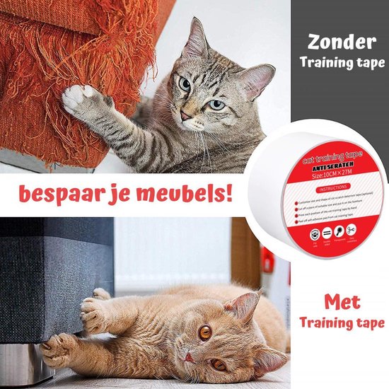Bol Com Anti Krab Trainigstape Krab Schade Bescherming Voor Katten En Honden Afleren Van