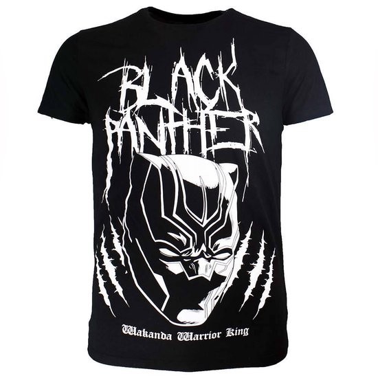 Black Panther Metal Inspired T-shirt Zwart/Wit