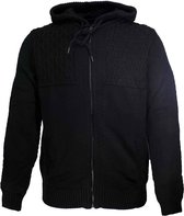 Jack Daniel's Gebreid Logo Hoodie Vest met Capuchon Zwart - maat S