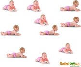 Good Luck Mini figuren meisje Baby/ Babies 10 stuks roze luier (1-2 cm)