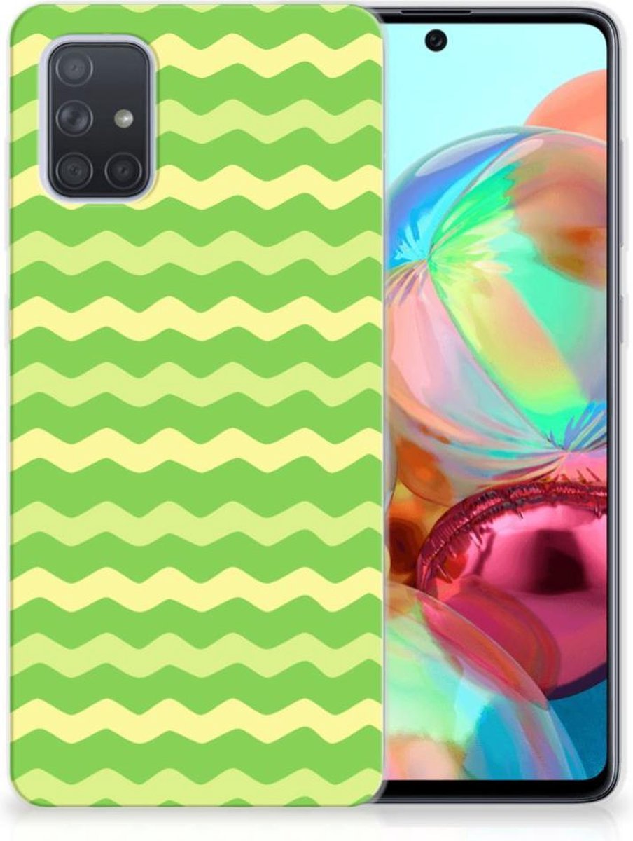 Samsung Galaxy A71 TPU bumper Waves Green