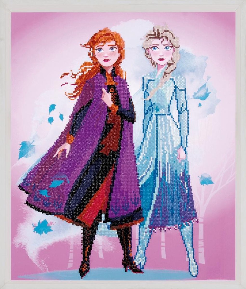 Diamond Painting Disney Frozen II Elsa en Anna Diamond Painting 47x55cm. DP Volledige bedekking - Ronde steentjes - diamondpainting inclusief tools