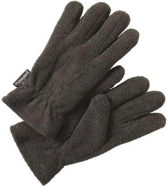 Fleece handschoen met Thinsulate voering - antraciet grijs