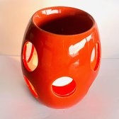 Oliebrander 'drum ' rode keramiek 9x10x9cm Aromabrander voor geurolie of wax smelt