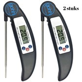Digitale Vleesthermometer - Kookthermometer - Suikerthermometer - 2 x Zwart (van -50°C tot 300°C)