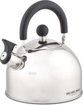 Michelino RVS fluitketel zilver 2 liter - 12109