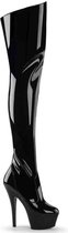 Pleaser Overknee Laarzen -37 Shoes- KISS-3010 Zwart