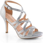 Fabulicious Sandaal met enkelband -36 Shoes- DAPHNE-42 Zilverkleurig